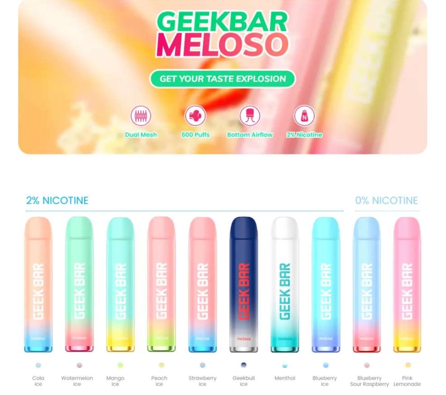 Geek Bar Meloso 600 Puffs Vape - キウイのパッションフルーツ：2025年の日本で輝くベイプ体験